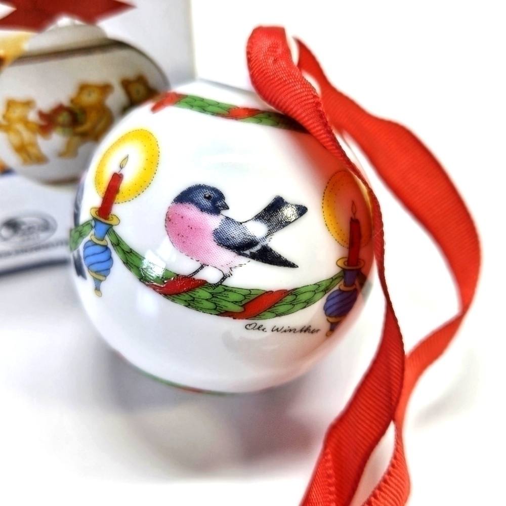 NEW Hutschenreuther Germany Ole Winther Porcelain Christmas Ornament Birds